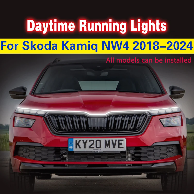 Luz diurna LED flexible impermeable para Skoda Kamiq NW4