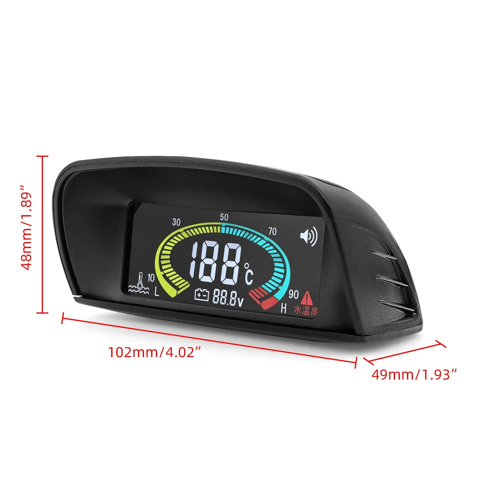 Voltímetro y medidor de temperatura del agua LCD para coche y camión - imagen 4