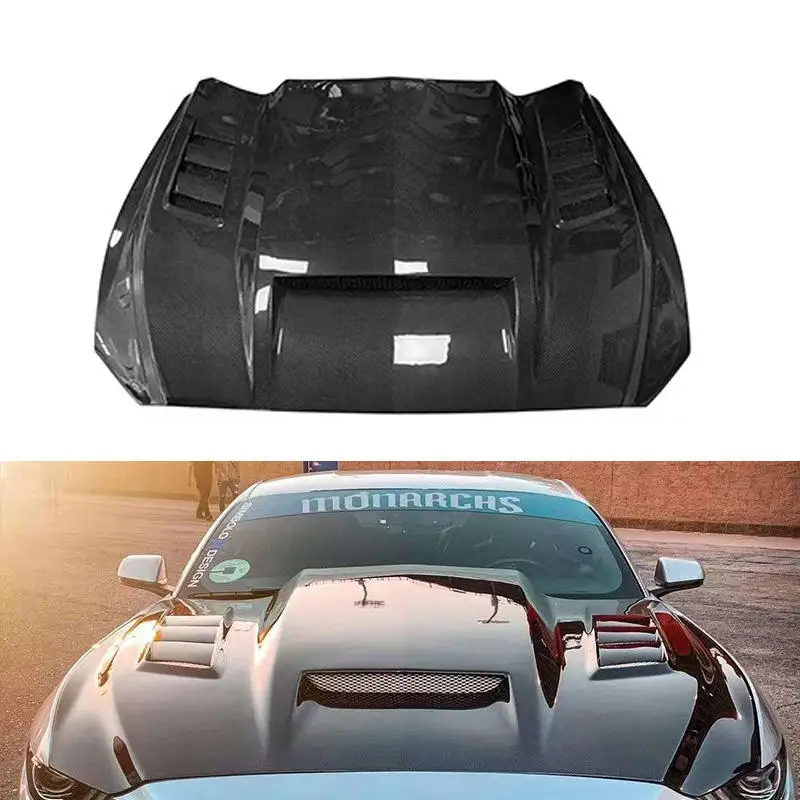 Rejillas ventilacion capo fibra carbono Ford Mustang 2015-2017 - imagen 3