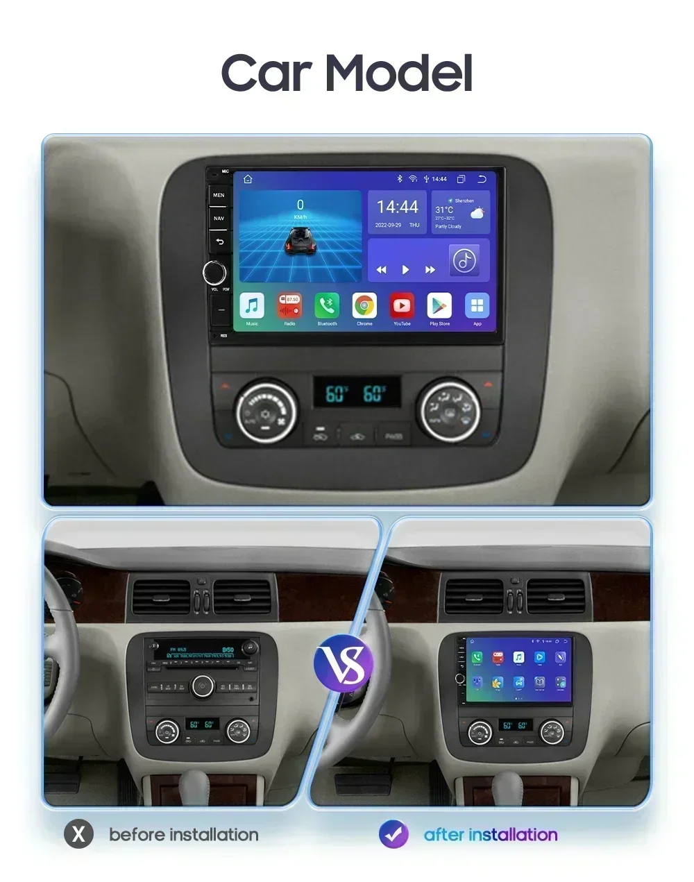 Autoradio Hizpo 2DIN 7" Android 13 CarPlay - Nissan Toyota Volkswagen - imagen 3