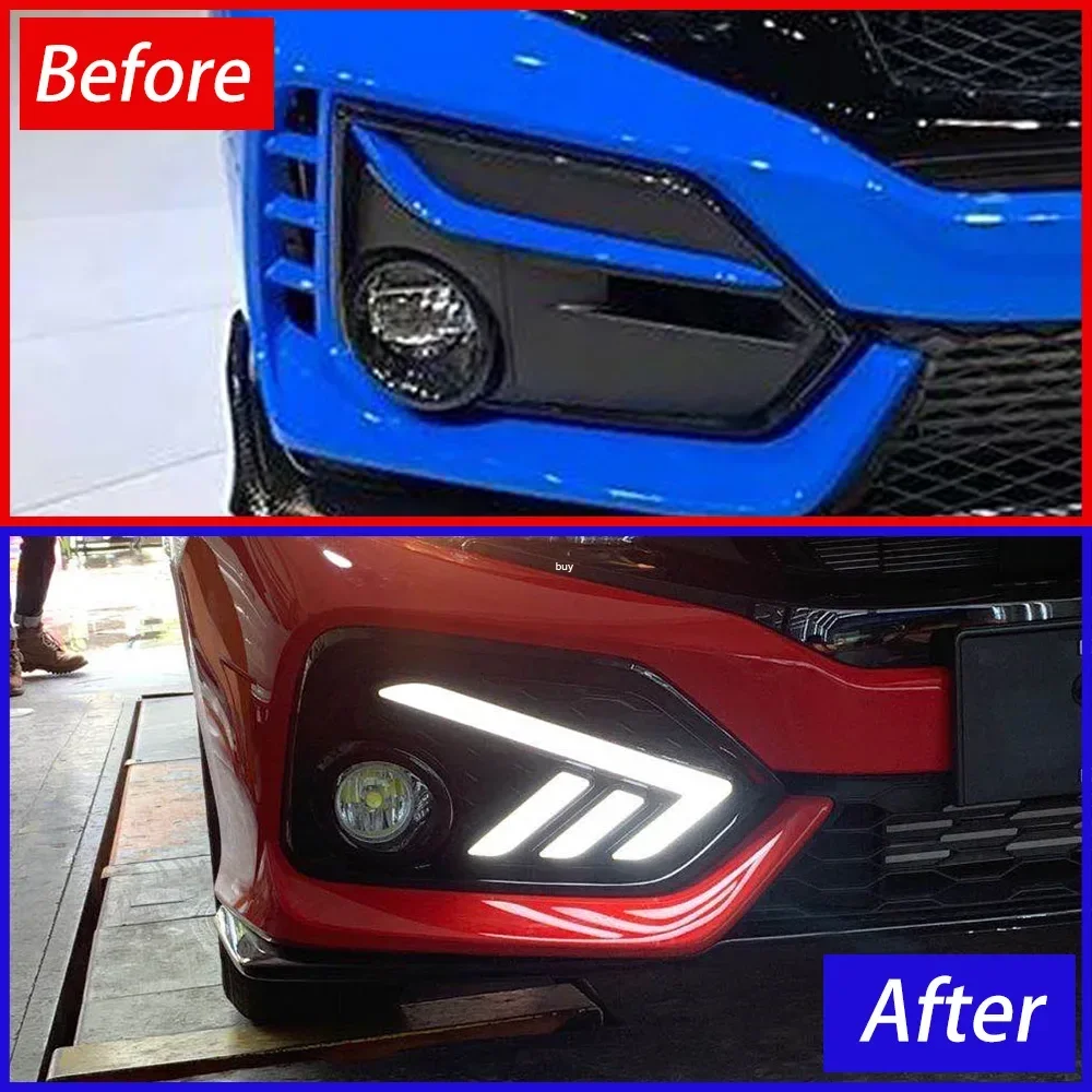 Luces LED diurnas dinámicas para parachoques Honda Civic X 2016-2020 - imagen 3