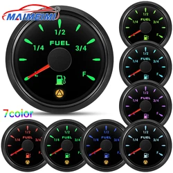 Medidor digital de nivel de combustible 52 mm con alarma y 7 colores