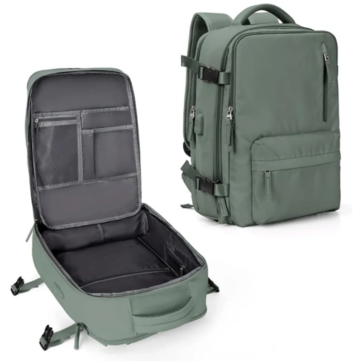 Bolsa de viaje de gran capacidad con bolsillo aseo para coche – verde - imagen 4