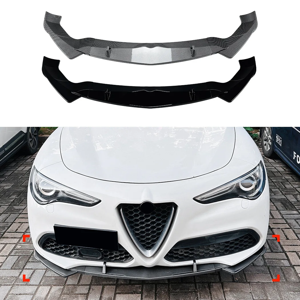 Kit protector divisor inferior negro brillante para Alfa Romeo Stelvio 2017