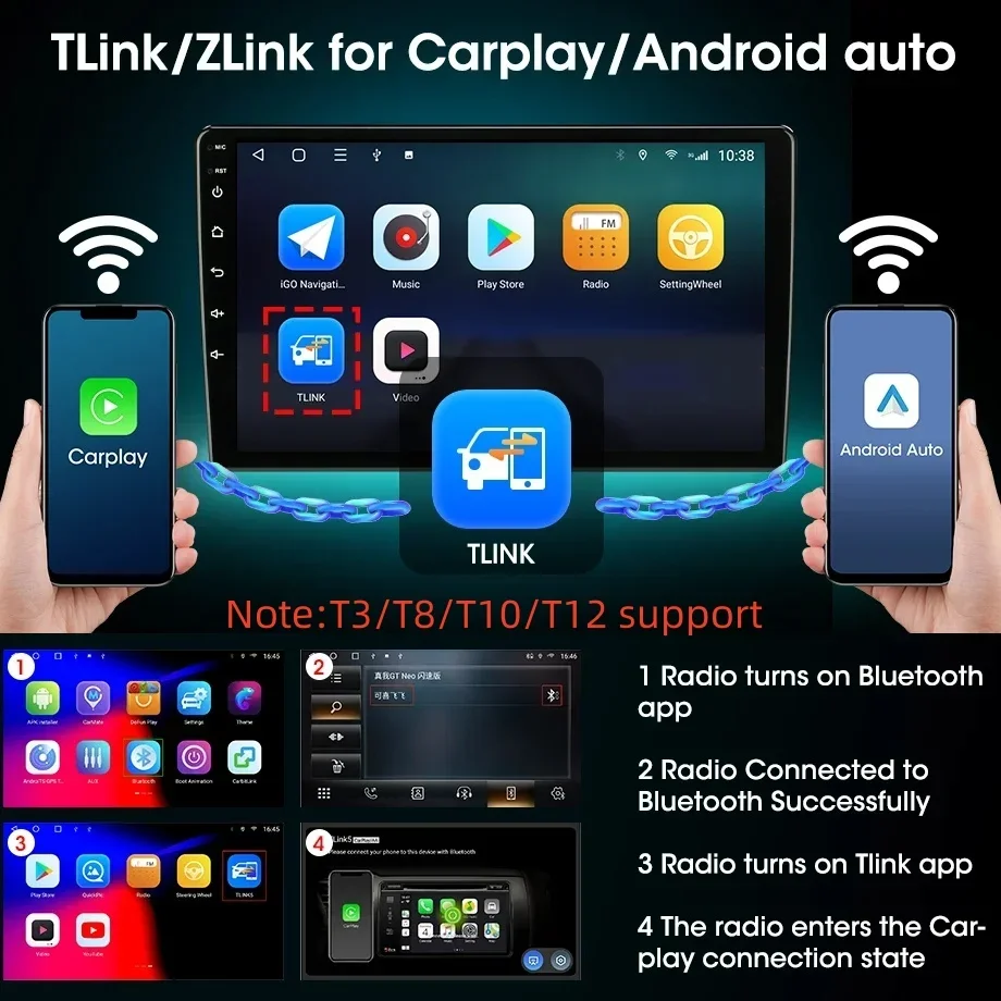 Radio Android 9″ con CarPlay inalámbrico para Ford Transit 2009-2019 - imagen 3
