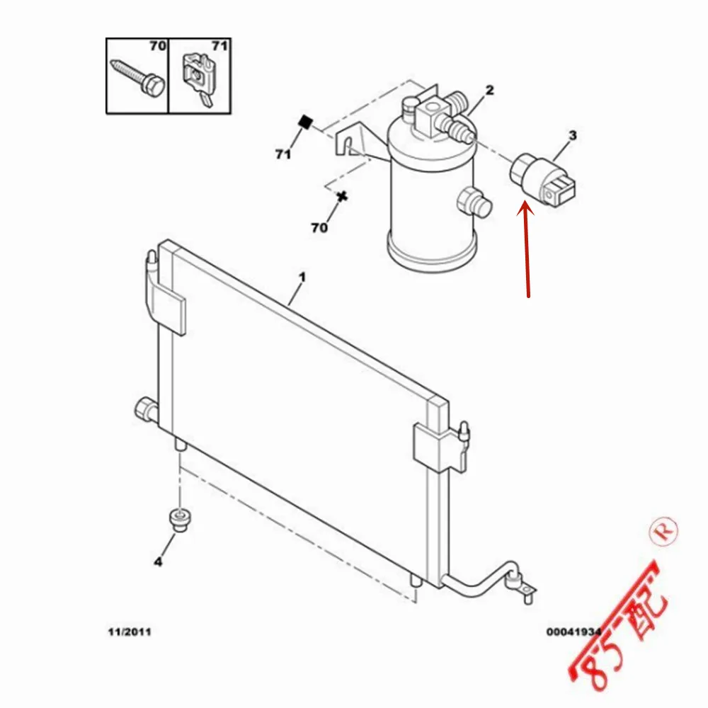 Sensor de presión de aire acondicionado 6455T2 para vehículos Peugeot