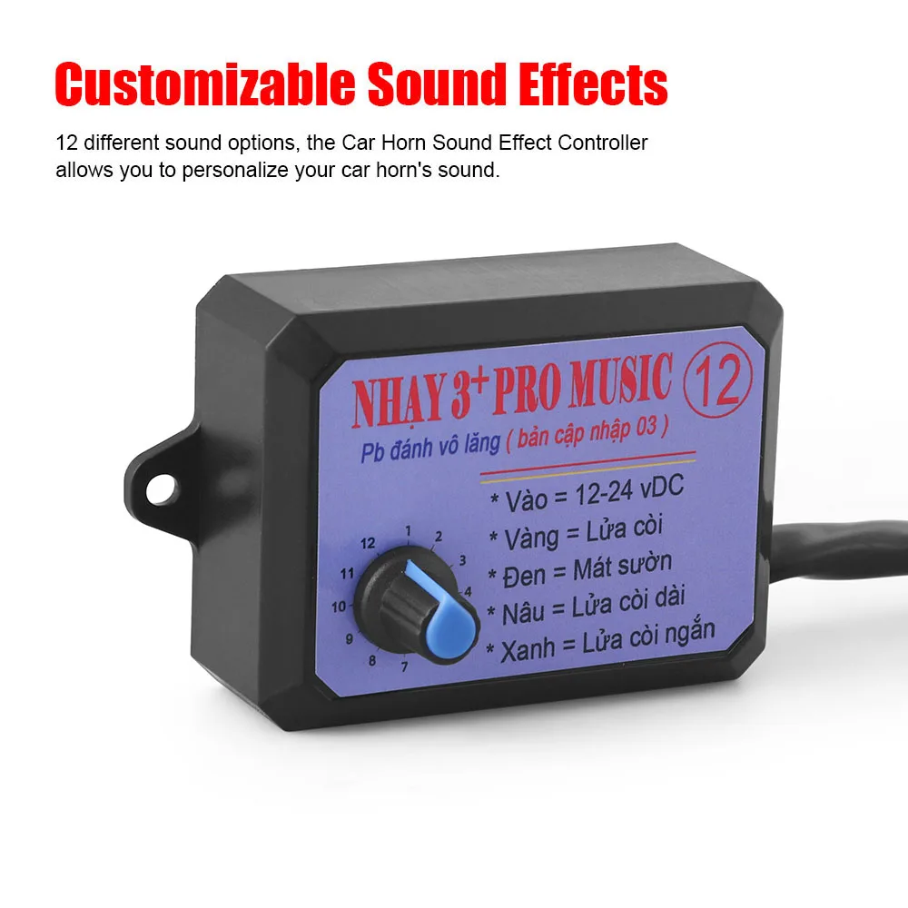 Controlador de claxon electrónico musical 12-24 V con volumen - imagen 3