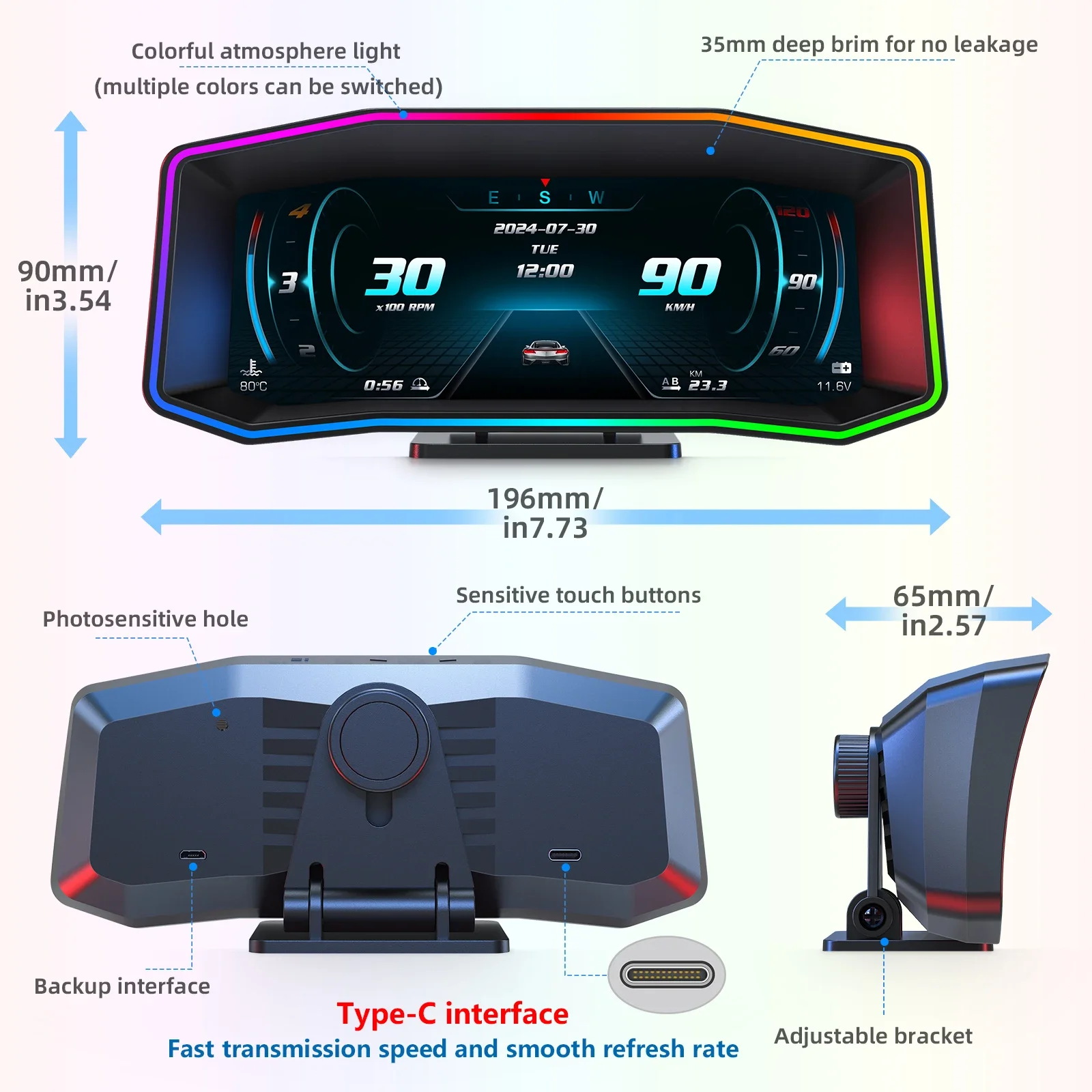 AD Pantalla HUD con OBD y GPS dual, alarma y ordenador a bordo - imagen 5
