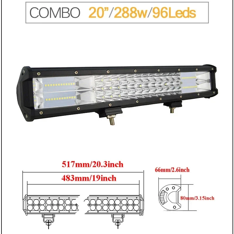 Barra LED de tres filas para techo de todoterreno y camión - imagen 5