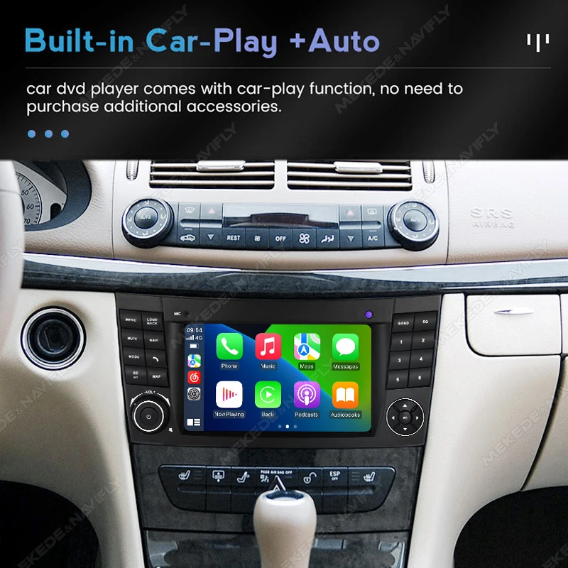 Radio Multimedia 7'' Android Auto CarPlay – Mercedes Clase E W211 - imagen 4
