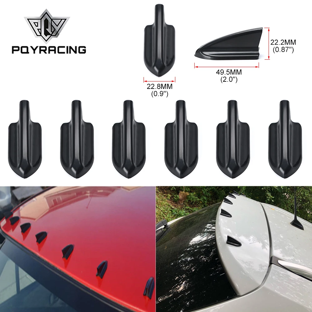 Alerón de techo PQY estilo EVO – negro, PP resistente UV, shark fin