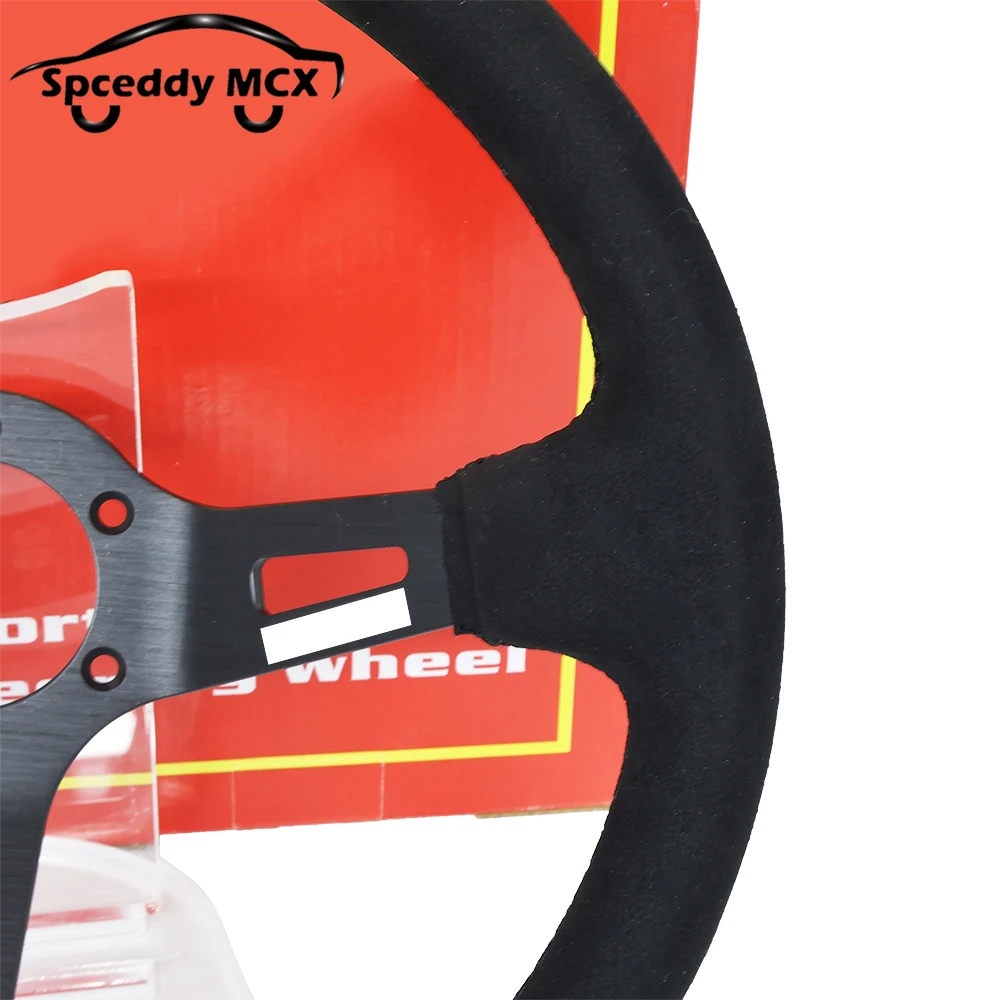 Volante racing deep dish 335mm Alcantara deportivo para coche - imagen 5