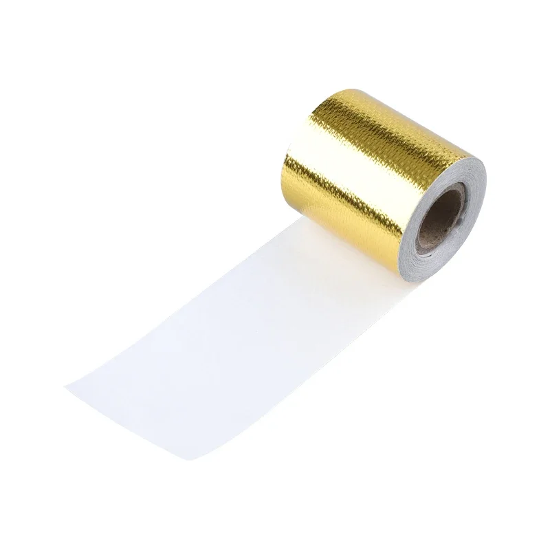 5m 10m oro plata coche motocicleta escape envoltura tubo encabezado aislamiento térmico rollo cinta Turbo escape térmico envoltura cinta - imagen 3