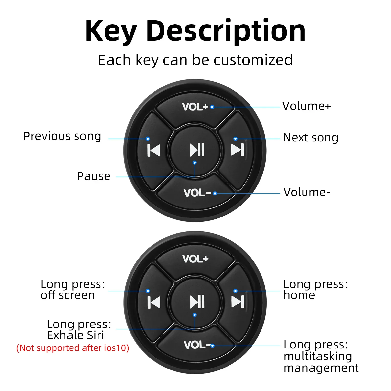 volante Bluetooth con control remoto para coche Android e iOS - imagen 3