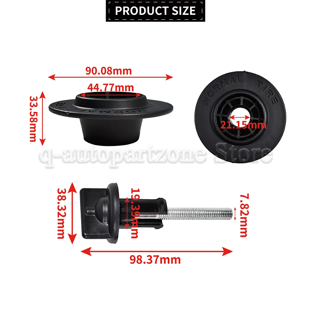 74651S2X003 74652SDA003 Juego de pernos de anclaje de rueda de neumático de repuesto para Honda Civic Accord CR-V 2007-2017 Adaptador de tornillo de montaje negro - imagen 2