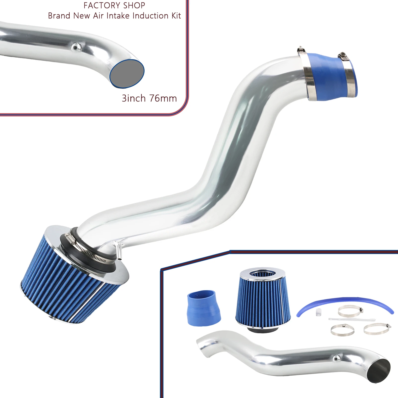 Kit admisión aire frío 3 pulgadas – Honda Accord 2.3L y Prelude 2.2L - imagen 2