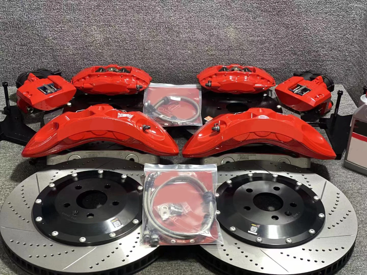 Pinzas delanteras 9n modificadas para carreras de fábrica, Kit de freno grande, pinzas traseras F40 de 6 ollas, freno grande de 4 ollas para la serie A6 Q8 - imagen 4