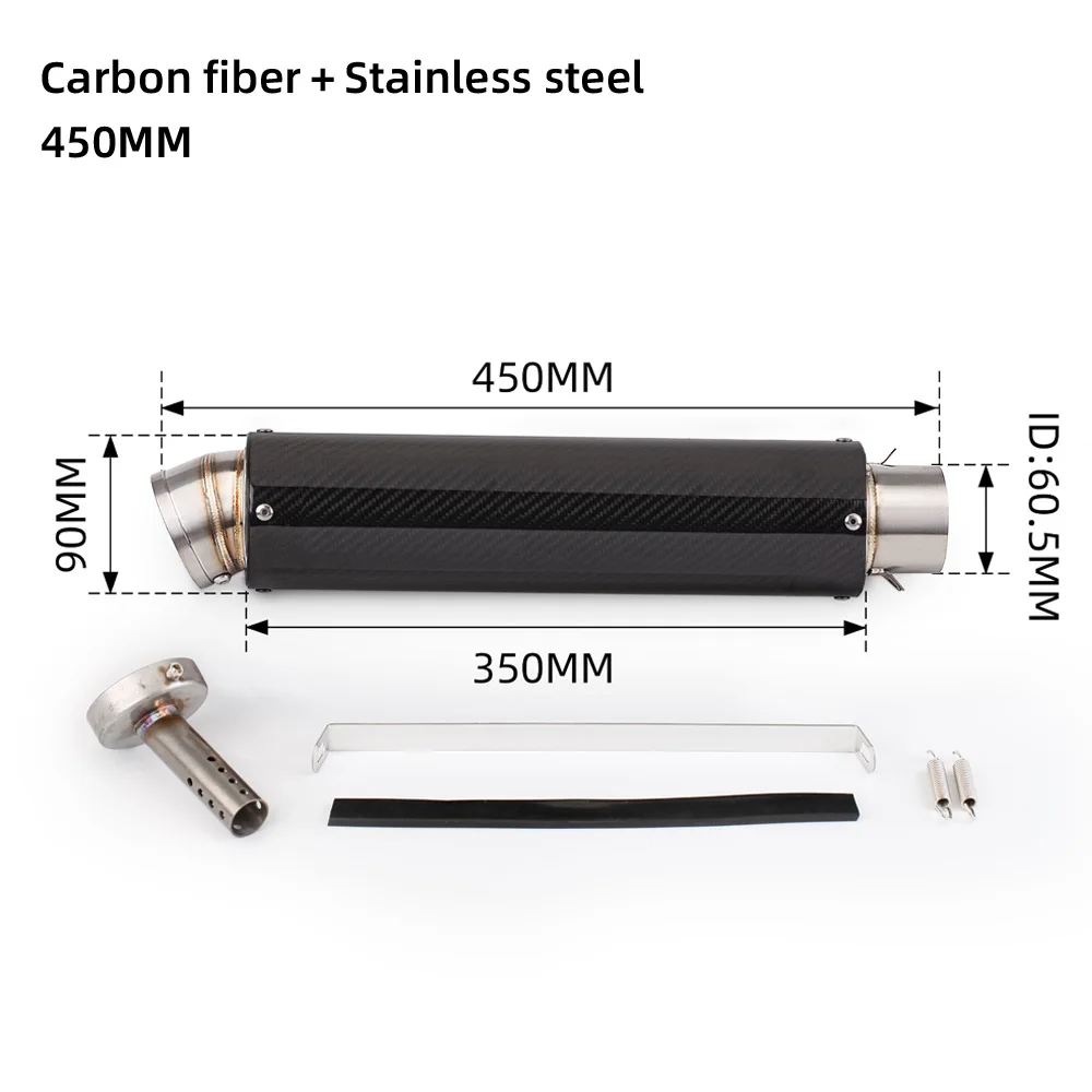 Tubo silenciador GP de escape Universal para motocicleta de 60MM con DB Killer para Z1000 CBR600RR TNT600 FZ8 GSR600 GSXR1300 450/490/550MM