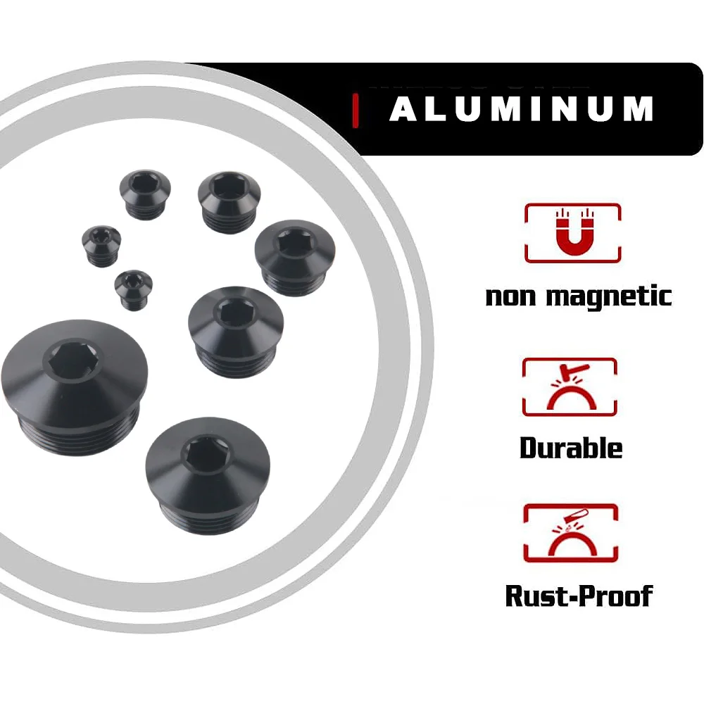 Tapón ORB de aluminio negro con hexágono interior AN3-AN20 - imagen 5