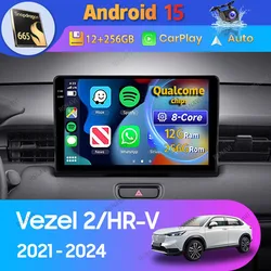 Radio 2DIN Android 15 con CarPlay para Honda HR-V/Vezel 2021-2024