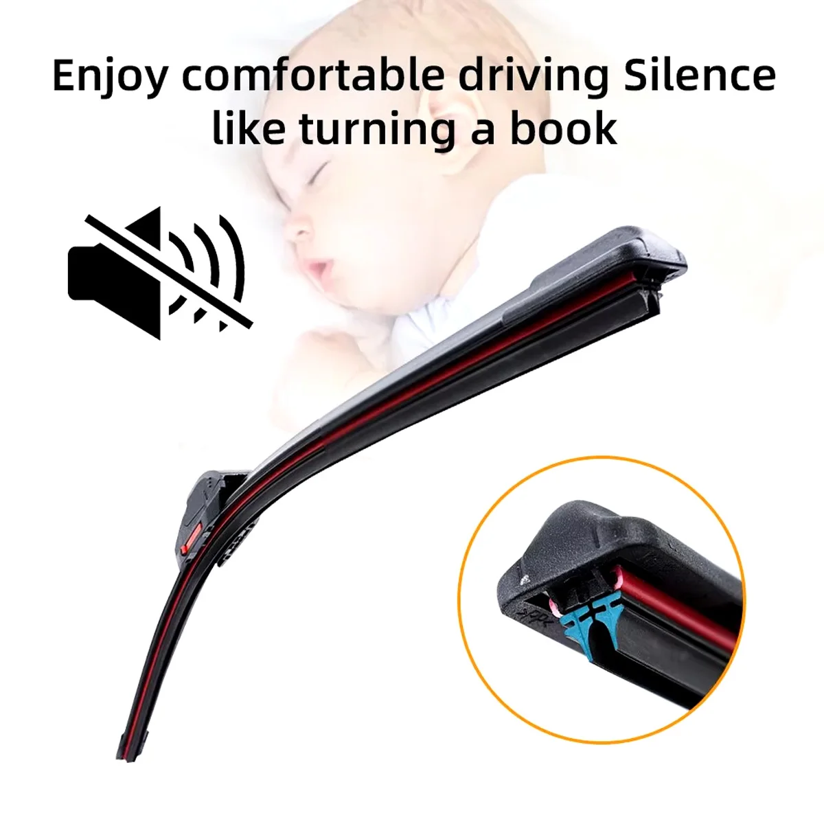 Escobilla limpiaparabrisas de coche 13 "14" 16 "18" 19 "20" 21 "22" 24 "26" 28 "escobilla limpiaparabrisas impermeable gancho J/U doble escobilla limpiaparabrisas de goma - imagen 3