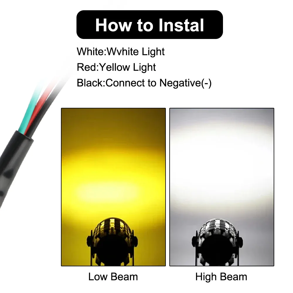 Faro LED antiniebla impermeable para coche y motocicleta, trabajo - imagen 3