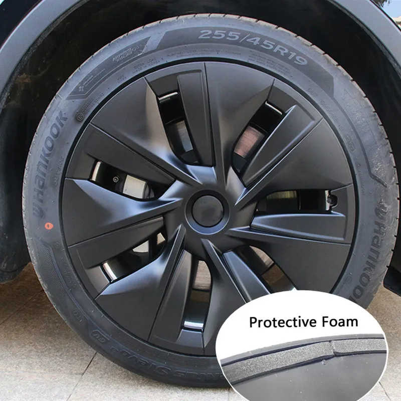 4 Uds. Tapas de cubo de rueda de 19 pulgadas para Tesla Model Y 2023 cubierta de rueda completa reemplazo de rendimiento accesorios originales de tapacubos de rueda de coche - imagen 4