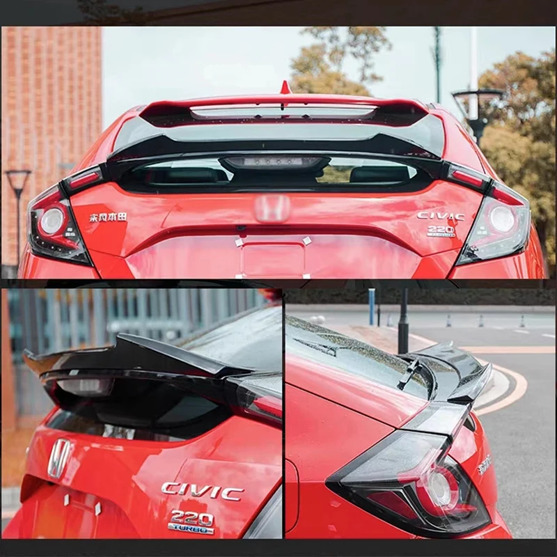 Alerón trasero negro alto brillo Honda Civic FK 2016-2021 - imagen 5