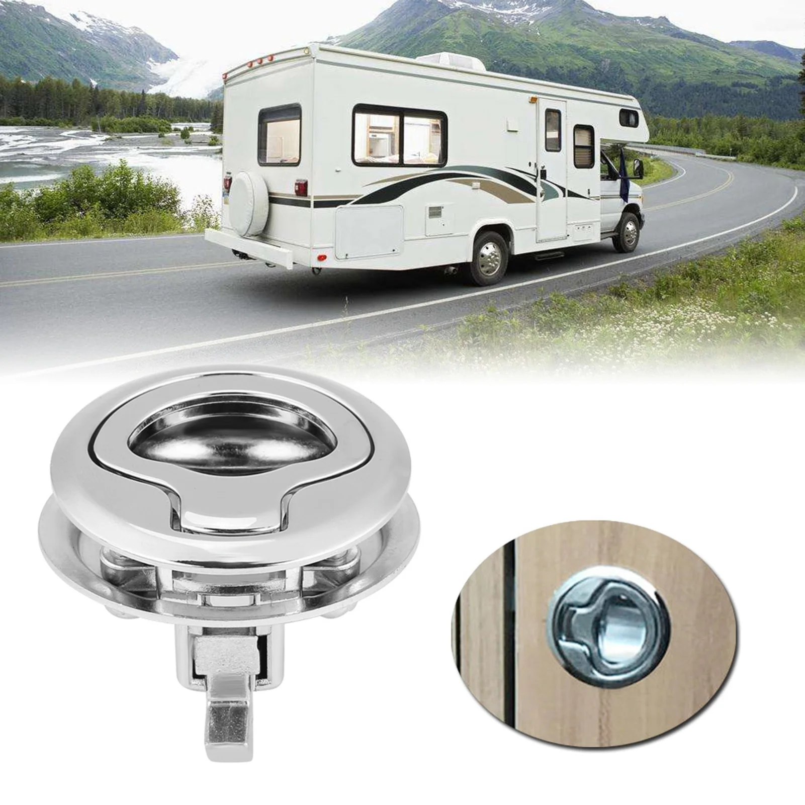 Tirador escotilla zinc 1,5″ marina RV – montaje empotrado
