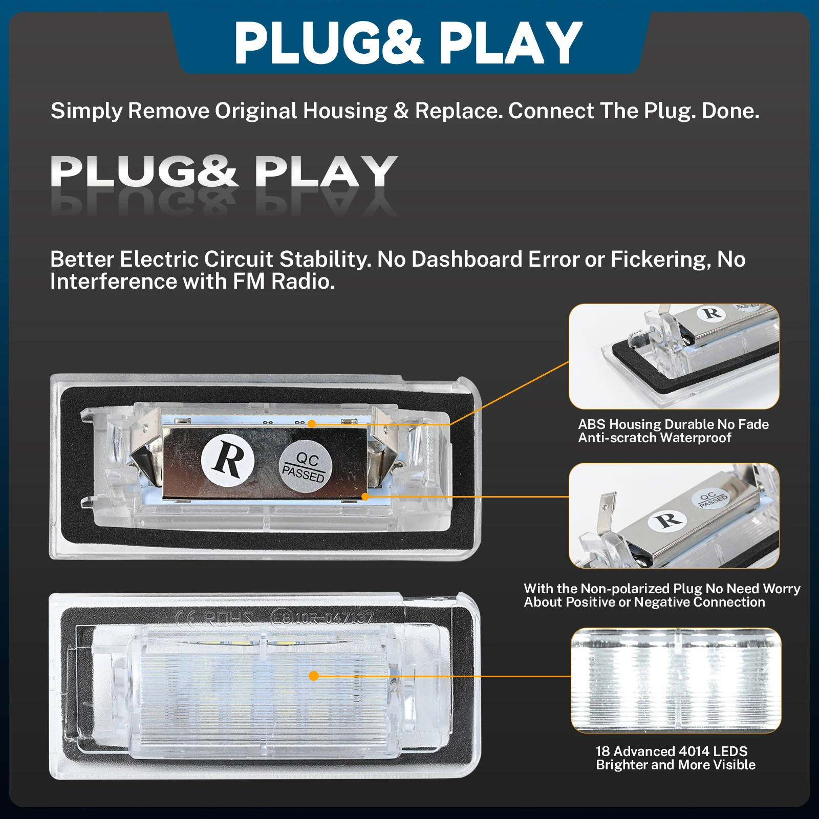 Luz LED Canbus matrícula 12V blanca 6500K para Audi TT 1999-2006 - imagen 4
