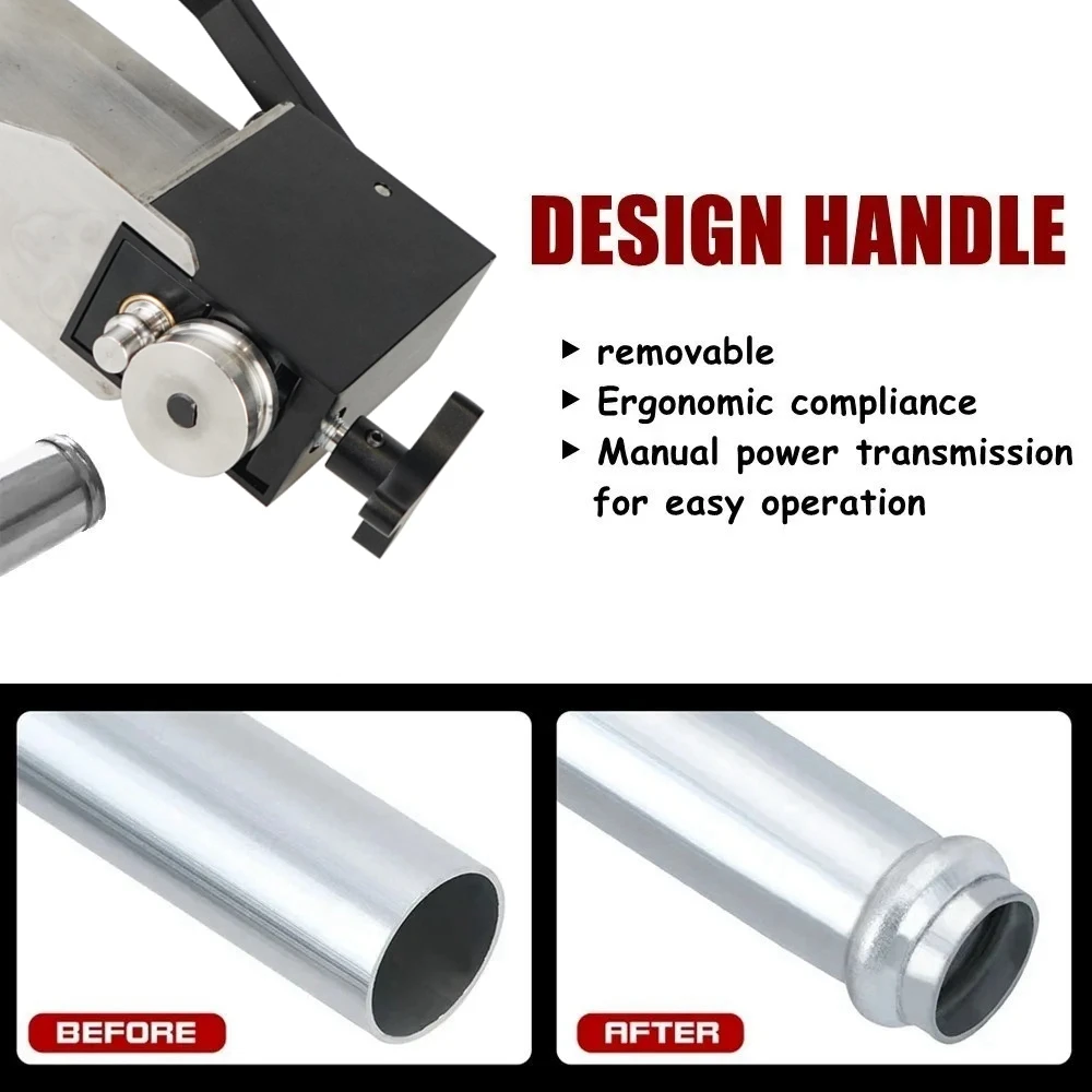 Herramienta de reborde de tubos manual, entrada de rodillos de cuentas y tuberías intercooler que se adapta a tubos de acero inoxidable de aluminio y cobre de identificación grande de 5/8" o - imagen 4