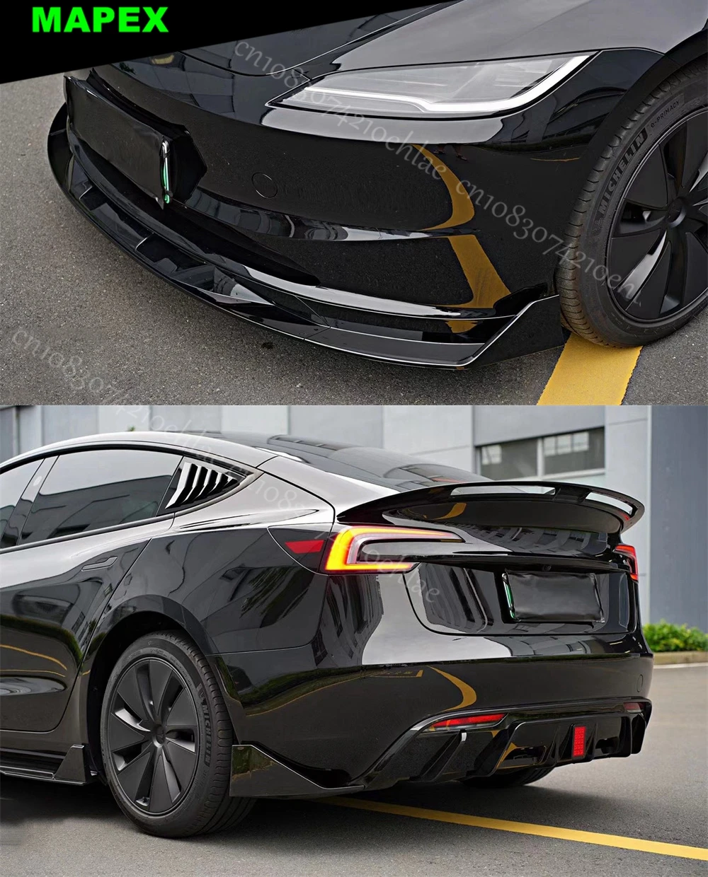 BodyKit de Labios y Falda Lateral para Tesla Model 3