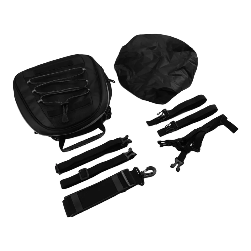 Bolsa trasera universal para moto con correas y cubierta antilluvia