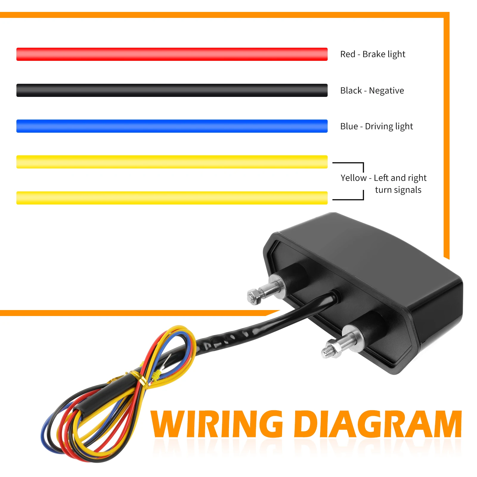 Luz trasera de freno para motocicleta, señales de giro LED, estilo hueso de pescado, luces de advertencia de estacionamiento, lámpara de freno, luces de conducción, 1 Uds. - imagen 5