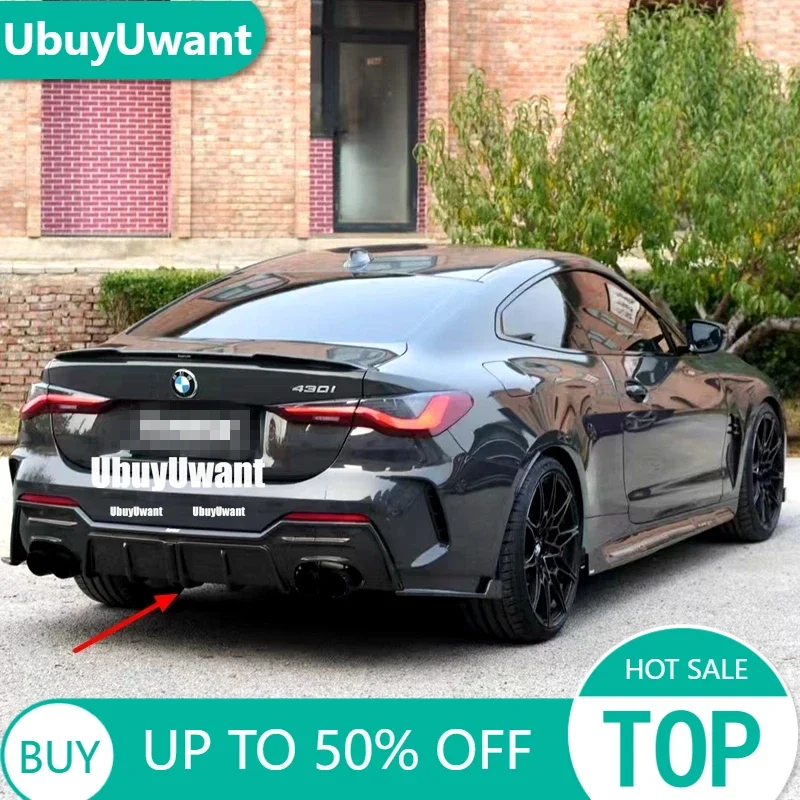Difusor de alerón de labio de parachoques trasero de coche para BMW 4 Series G22 G23 430i M440i M difusor trasero deportivo con luz de carbono 2020 +