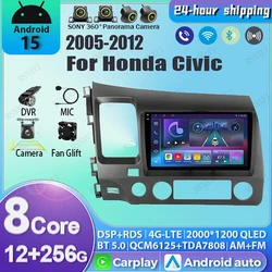 Autoradio Android CarPlay para Honda Civic 2005-2012 con WiFi QLED