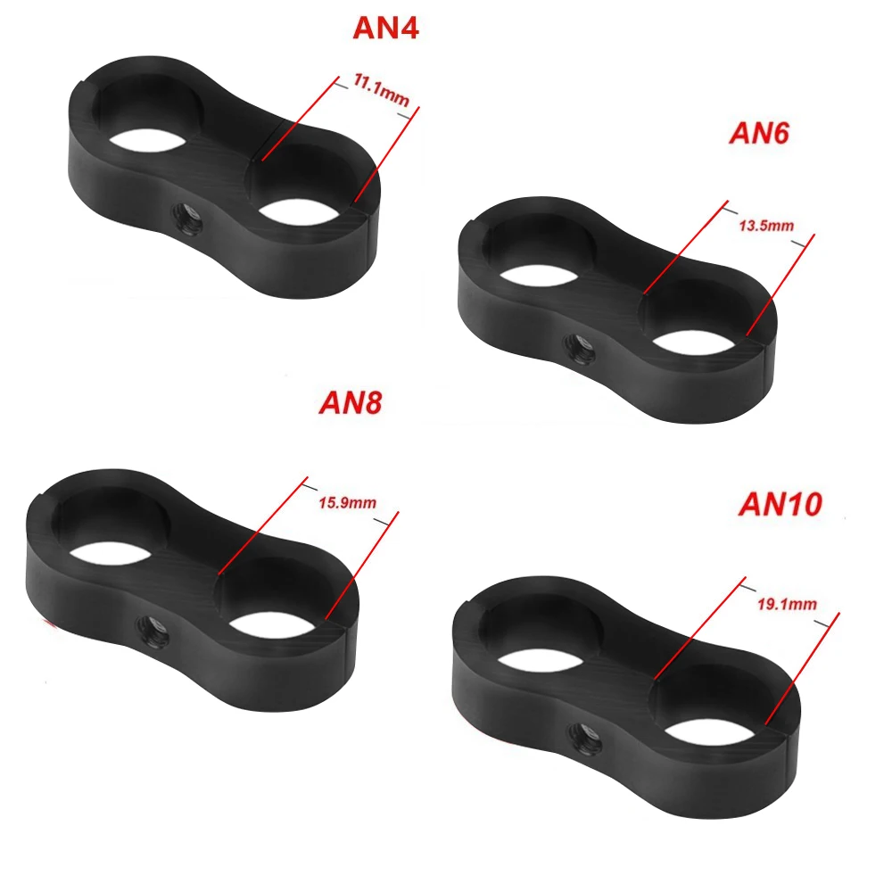 Abrazadera separadora universal de mangueras AN4-AN10 de aluminio - imagen 2