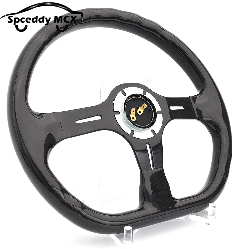 Volante fibra carbono carreras 350mm forma D – ultraligero - imagen 5