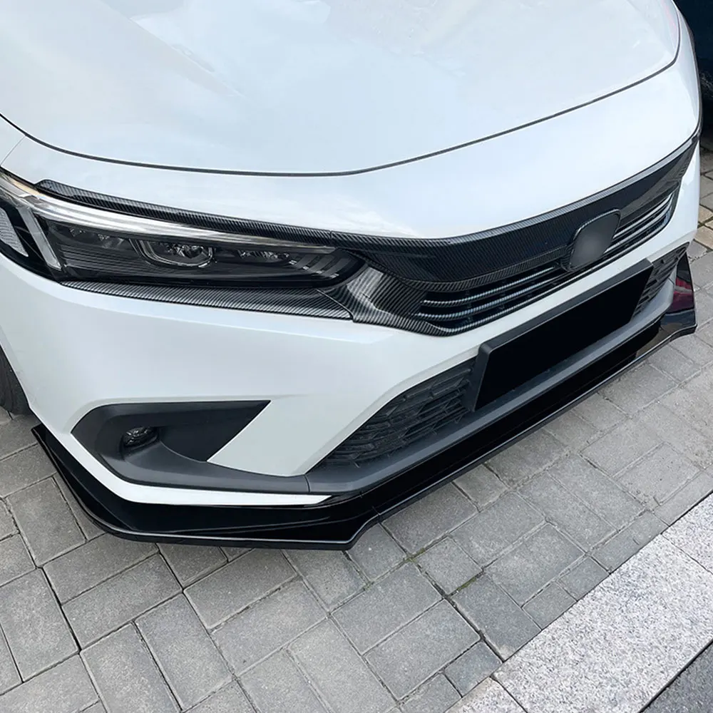 Para Honda Civic 11th 2021-2024 alerón de parachoques delantero difusor divisor Iip Chin Material ABS negro carbono cambio de piezas automotrices - imagen 3