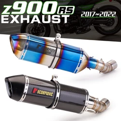 Para Z900RS 2017 2018 2019 2020 silenciador de escape de motocicleta conexión modificada tubo medio tubo de enlace 51mm