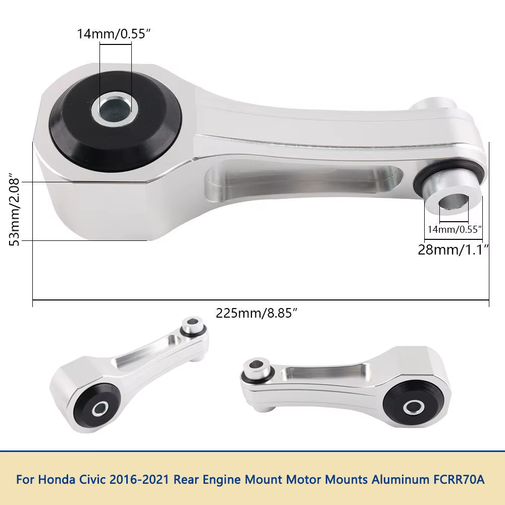 Soporte de motor trasero en aluminio FCRR70A – Honda Civic 2016-2021 - imagen 3