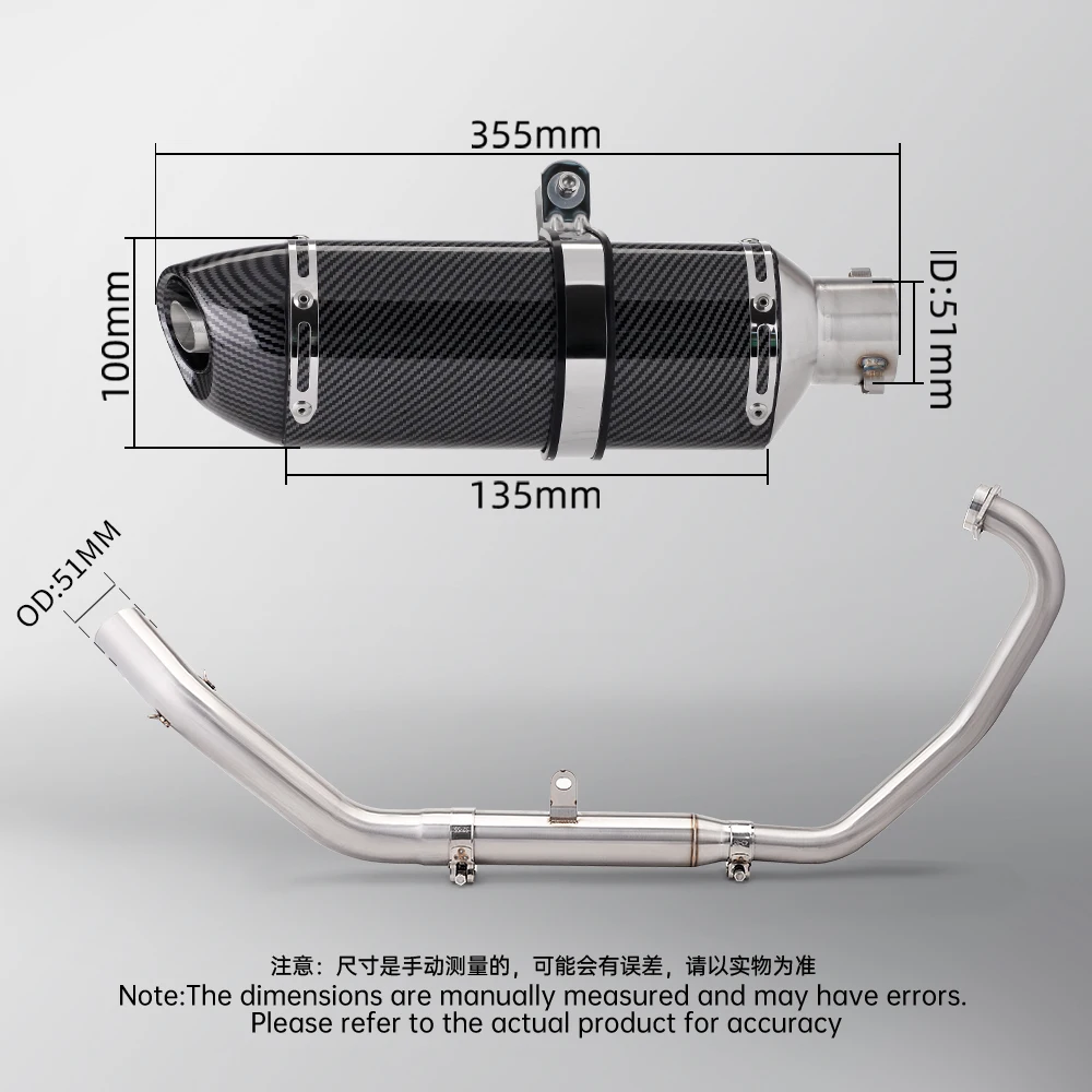 Tubo de enlace de escape inox CFMOTO NK250/300 y 250SR/300SR - imagen 3
