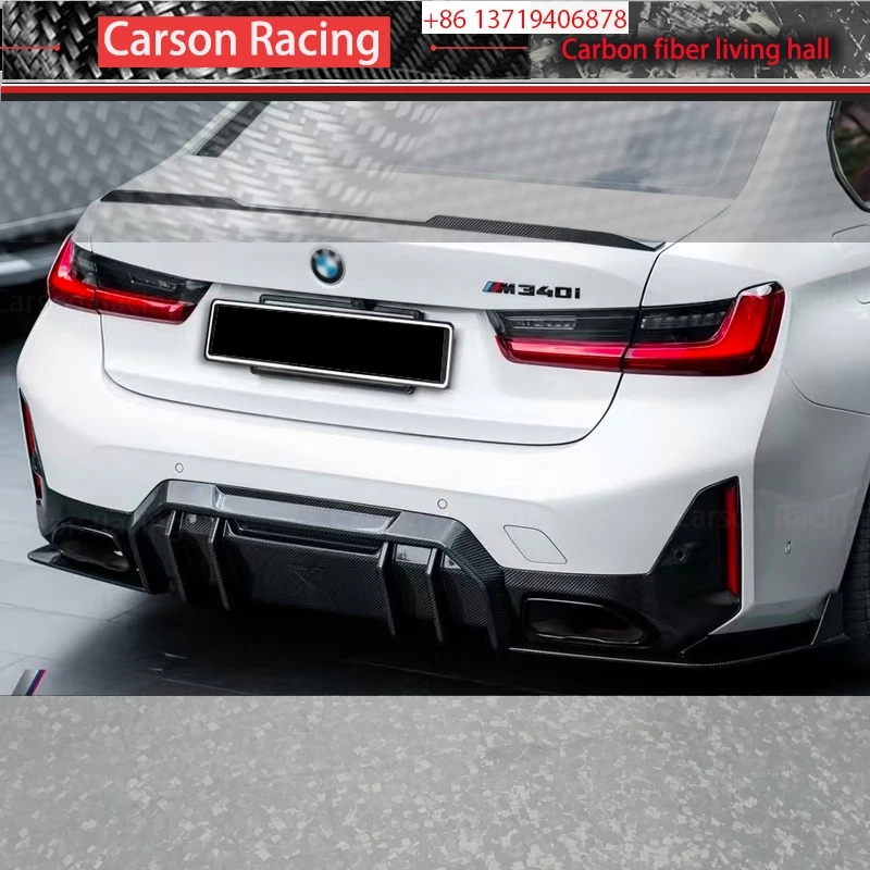 Labio parachoques trasero Forja fibra de carbono húmedo BMW G20 LCI - imagen 2