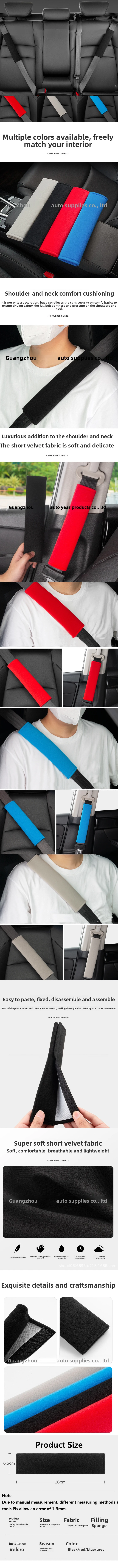 Protectores de hombro suaves para cinturón de seguridad