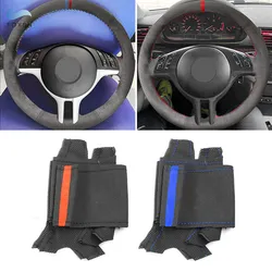 Funda de volante trenzada de cuero y ante para BMW E46, E39, X5 y Z3