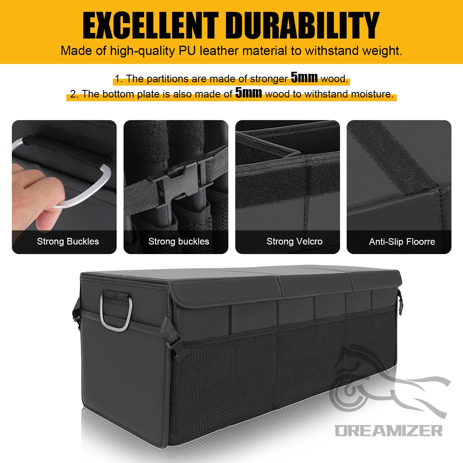 Organizador de coche plegable 3 en 1 – gran capacidad para maletero - imagen 3
