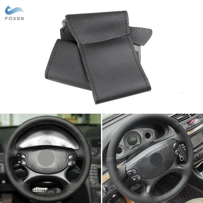 Funda de volante trenzada de cuero para Mercedes-Benz W211
