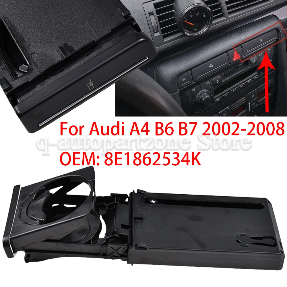 8E1862534K Portavasos deslizante para salpicadero LHD - Audi A4 B6/B7