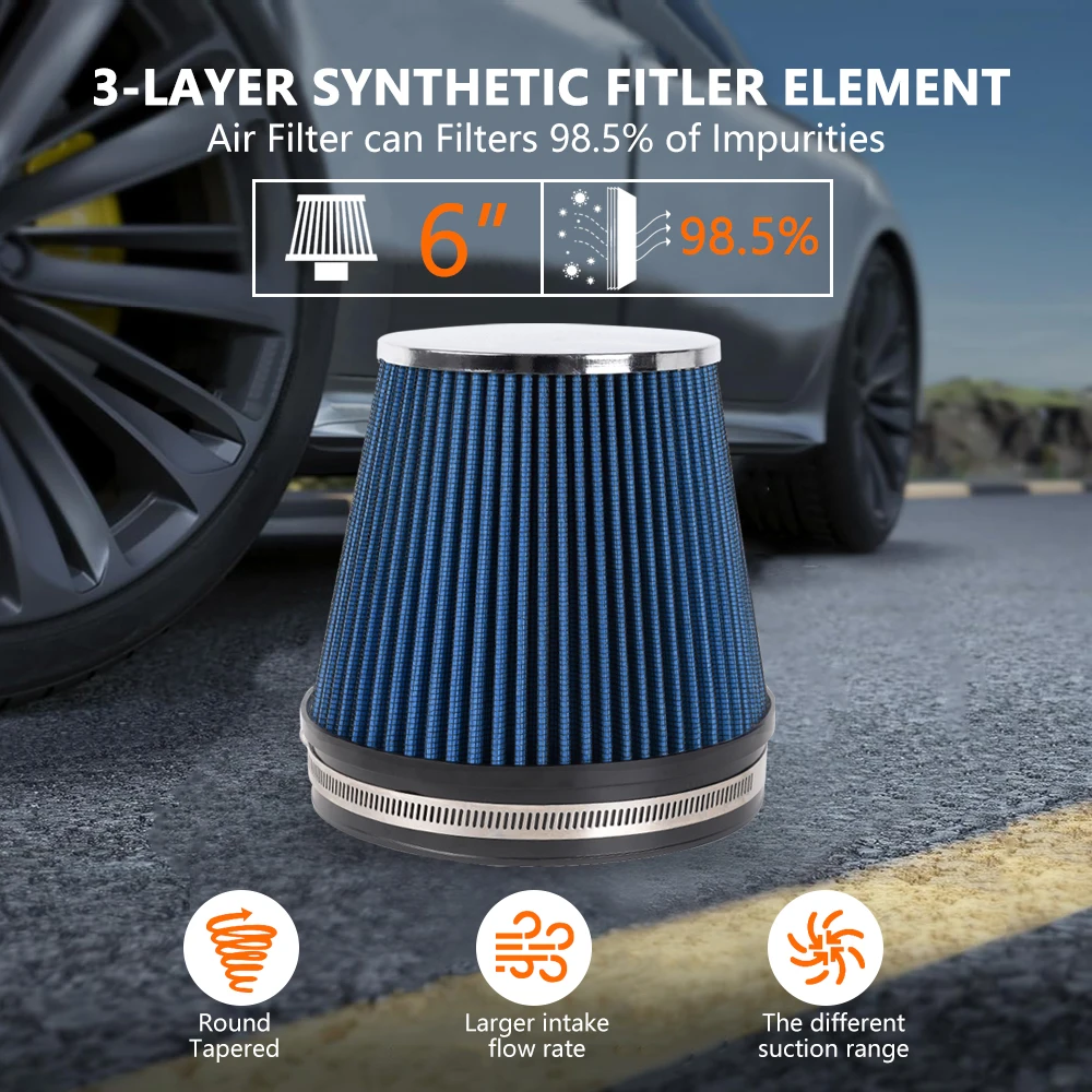 Filtro de aire RASTP Universal 6 "152mm" lavable cónico OFI155 - imagen 3