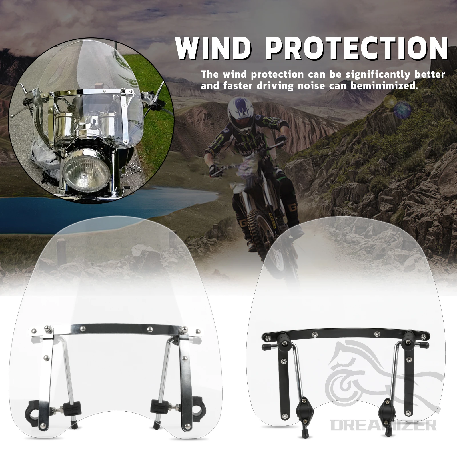 Deflector de manillar universal para moto 7/8 y 1 pulgada - imagen 3